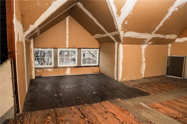 view of unfinished attic