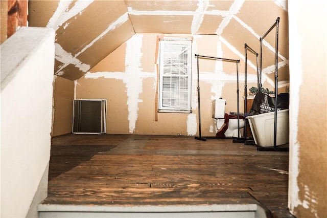 view of unfinished attic