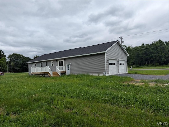 6661 Pine Grove Rd, Watson, NY 13343 - view of front of home featuring a wooden deck and a shingled roof