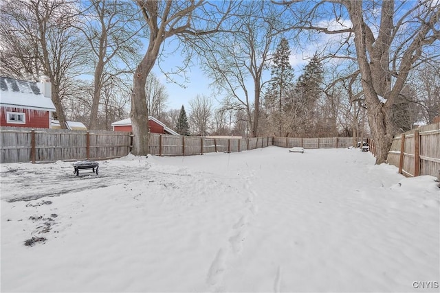 view of snowy yard