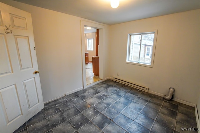 empty room featuring baseboard heating