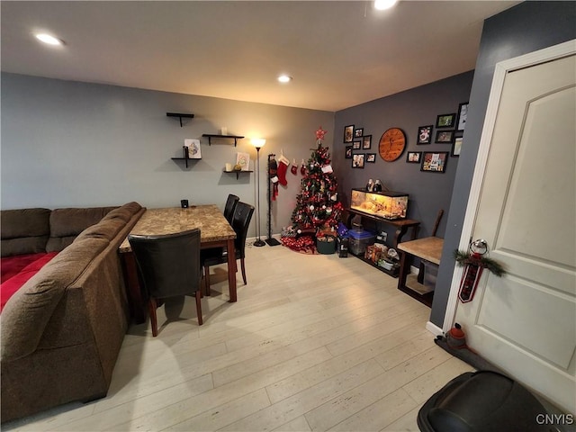 interior space with light hardwood / wood-style flooring