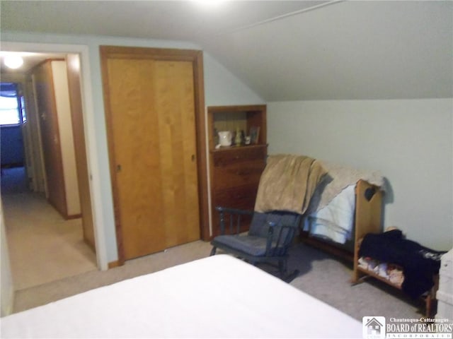 bedroom with vaulted ceiling