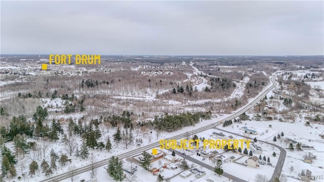 view of snowy aerial view