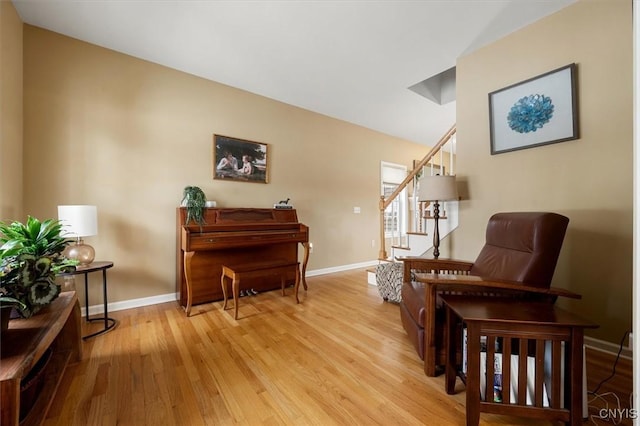 living area featuring light wood-type flooring