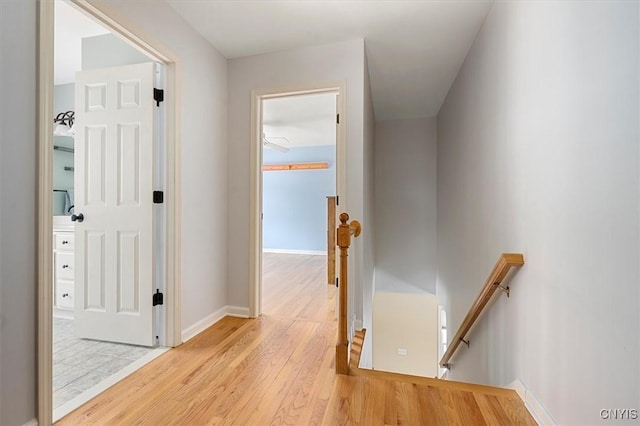 corridor featuring light wood-type flooring