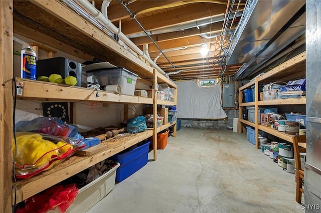 storage room featuring electric panel