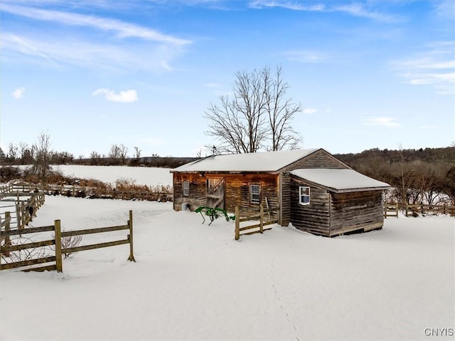 exterior space with a rural view