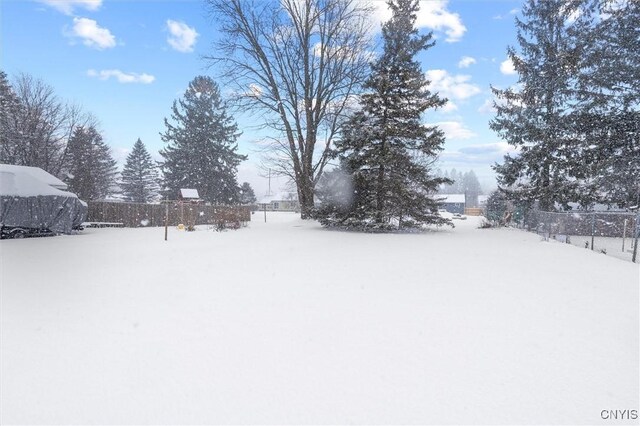 view of snowy yard