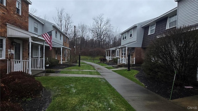 view of yard with a porch