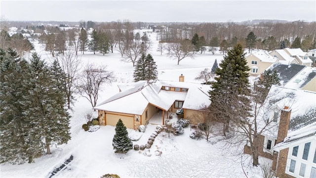 view of snowy aerial view