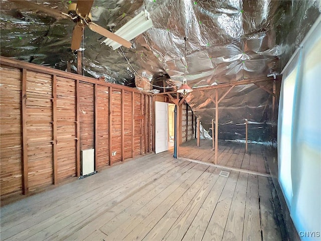 view of unfinished attic