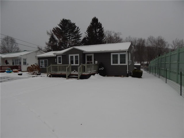 view of front of house with a deck