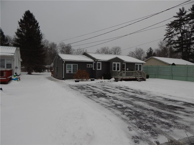 single story home with a deck