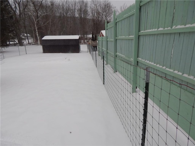 view of snowy yard