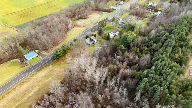 bird's eye view with a rural view