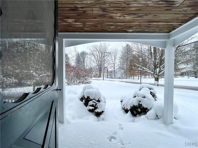 view of snowy yard