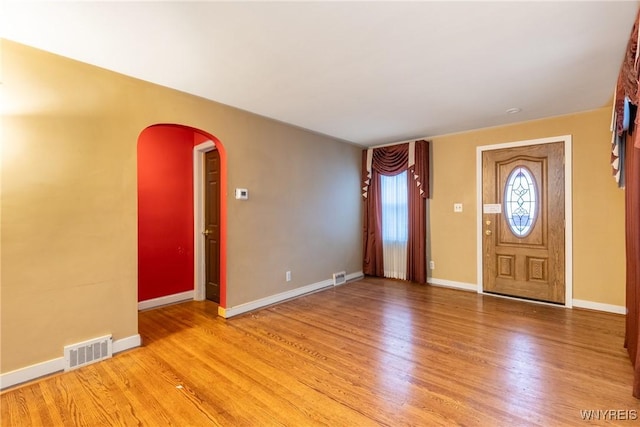 foyer featuring light hardwood / wood-style floors