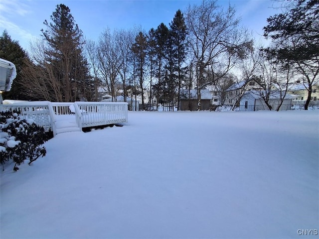 view of snowy yard