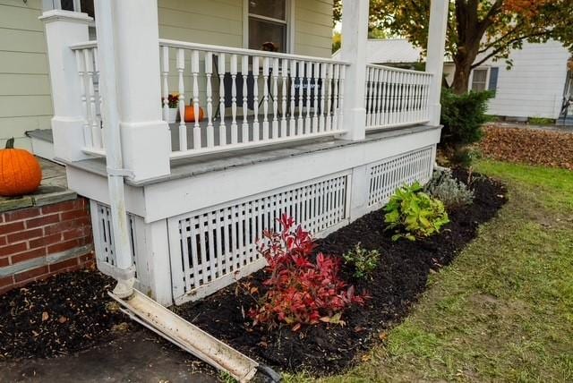 wooden deck featuring a porch