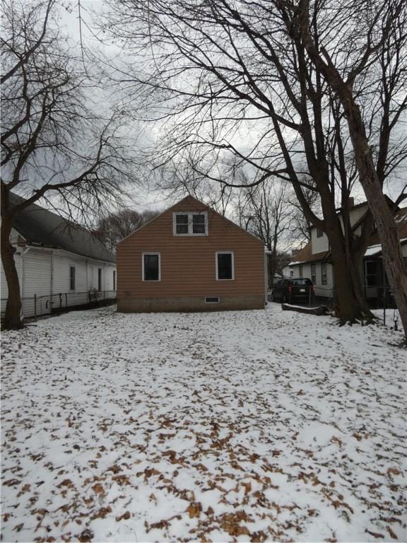 view of snow covered exterior