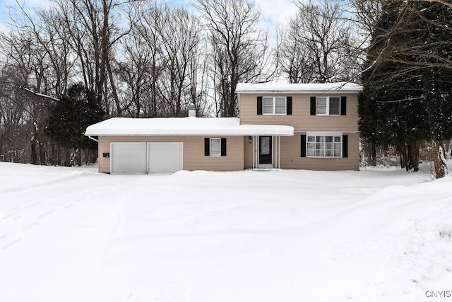 view of front facade with a garage