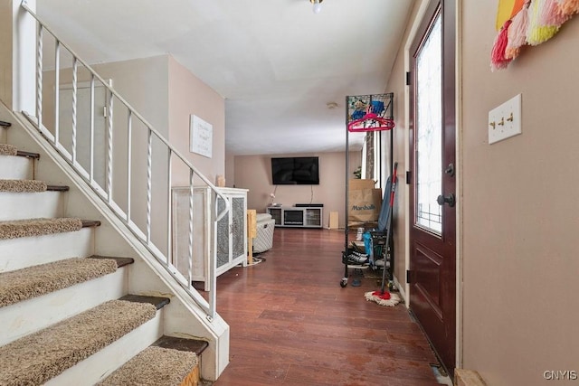 entrance foyer featuring dark hardwood / wood-style flooring and a healthy amount of sunlight