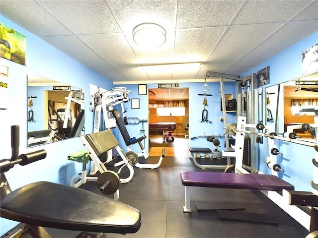 exercise room featuring billiards