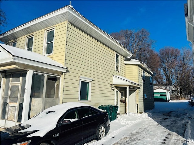 view of snowy exterior