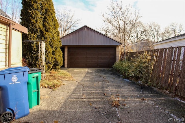 view of garage