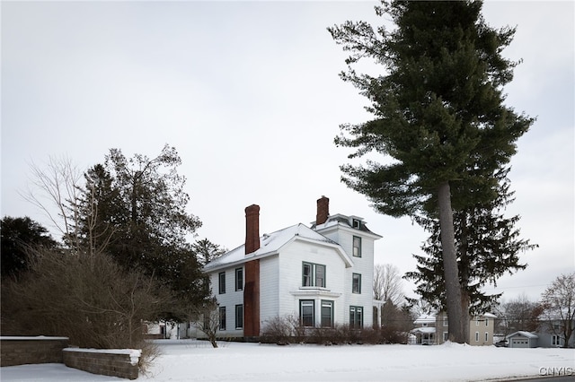 view of snowy exterior