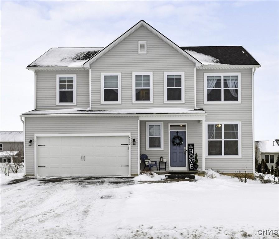 view of front property with a garage