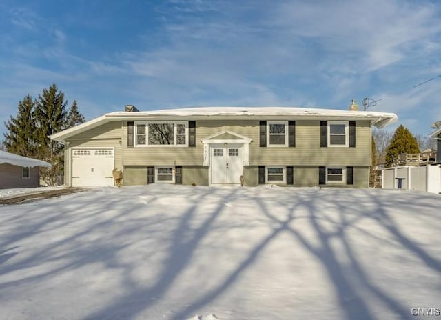 bi-level home with a garage