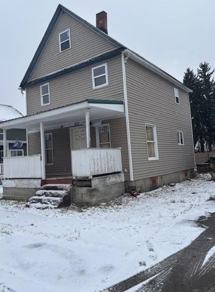 view of front of home with a porch