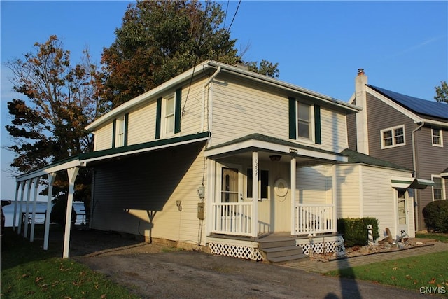 view of front of property with covered porch