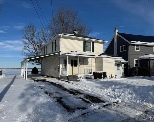 view of front of house featuring covered porch