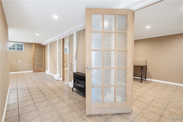 interior space with light tile patterned flooring