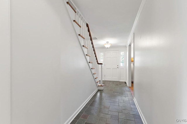 corridor with ornamental molding