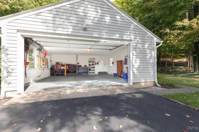 garage featuring a garage door opener