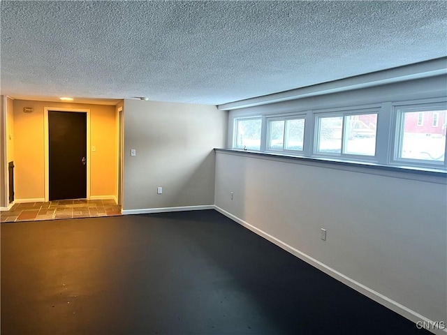 spare room with a textured ceiling