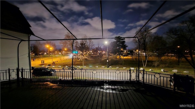 view of deck at dusk