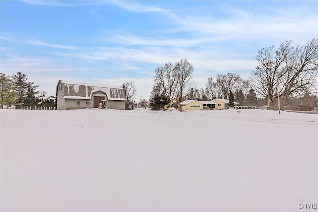 view of yard covered in snow