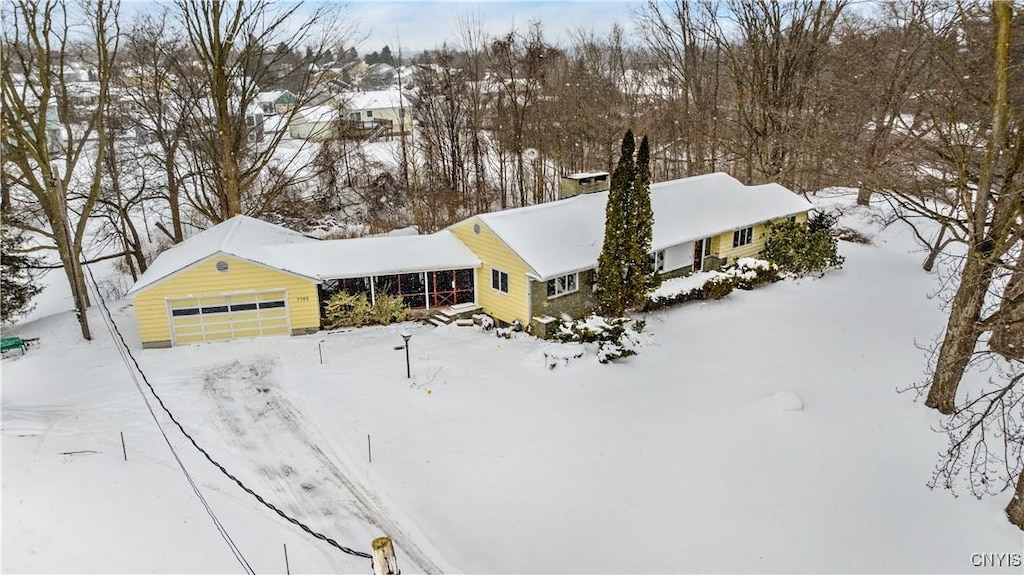 view of snowy aerial view