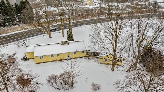 view of snowy aerial view