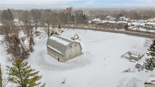 view of snowy aerial view