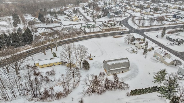 view of snowy aerial view