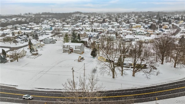 view of snowy aerial view