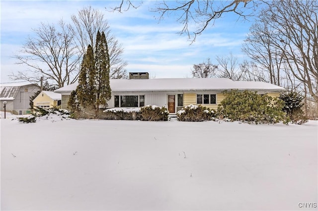 view of single story home