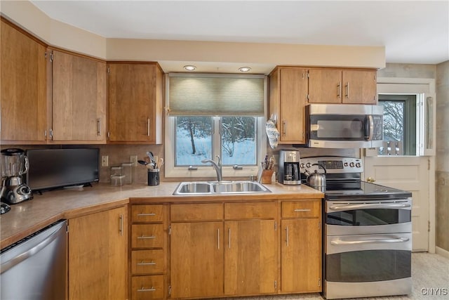 kitchen with stainless steel appliances and sink