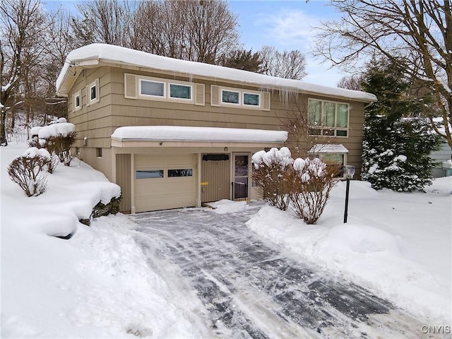 view of front of house with a garage